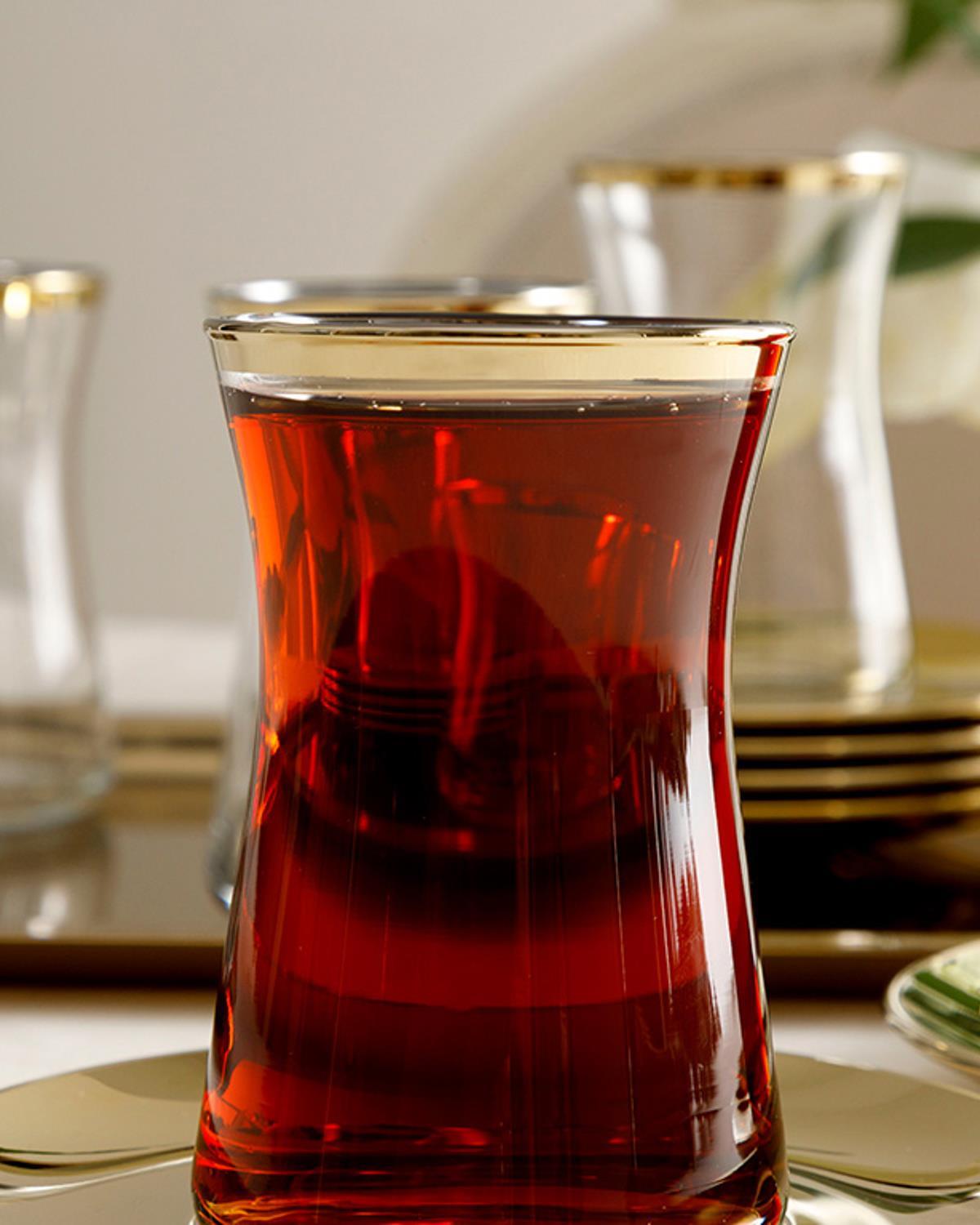 Bailey Glass 6 pcs Tea Set 95 ml Gold