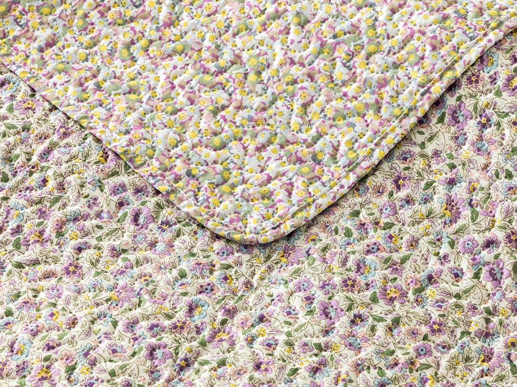 Colorful Bouquet Double Person Multi-Purposed Quilt 200x220 cm Lilac.