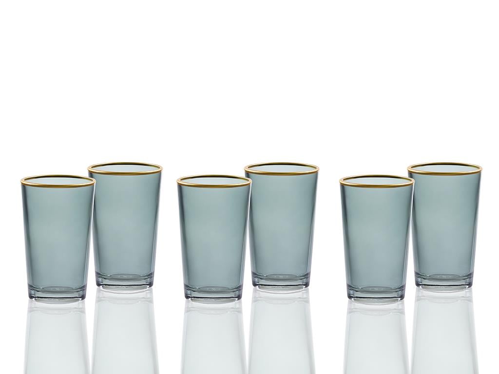 Dahlia Glass 6 Pcs for Coffee Side Water Glass 100 ml Green