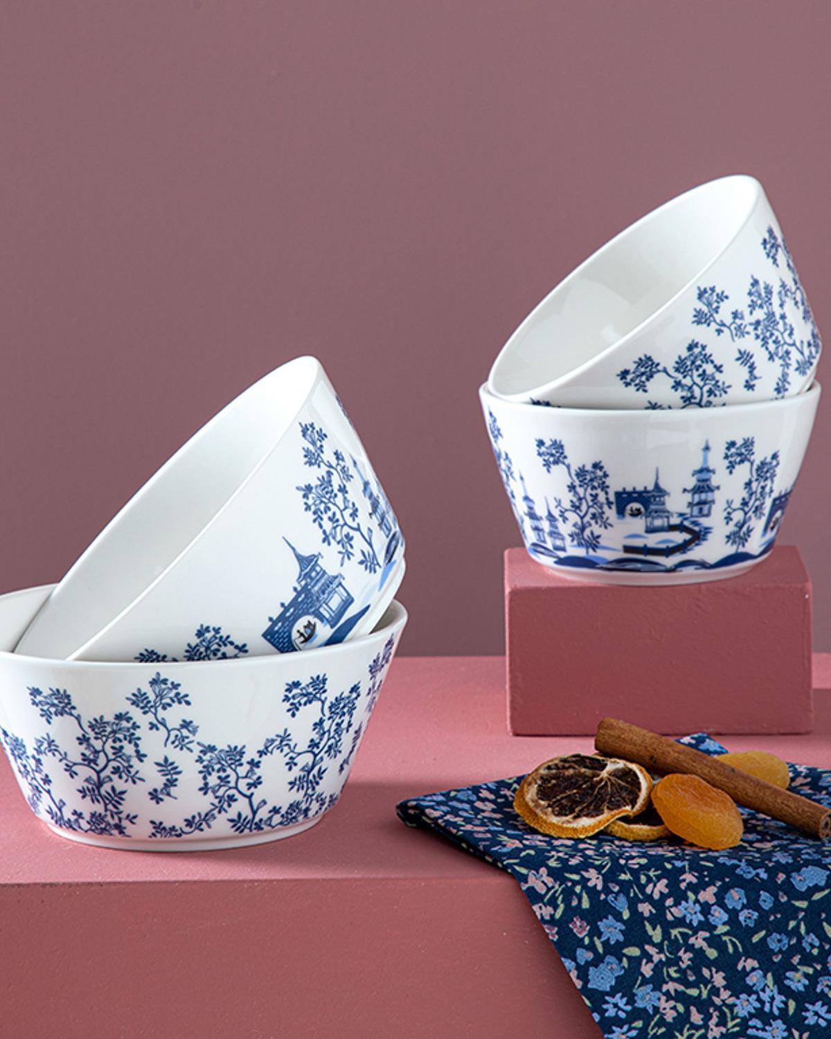 Dainty Views bone porcelain 2 Set Bowl 14 cm Dark Blue