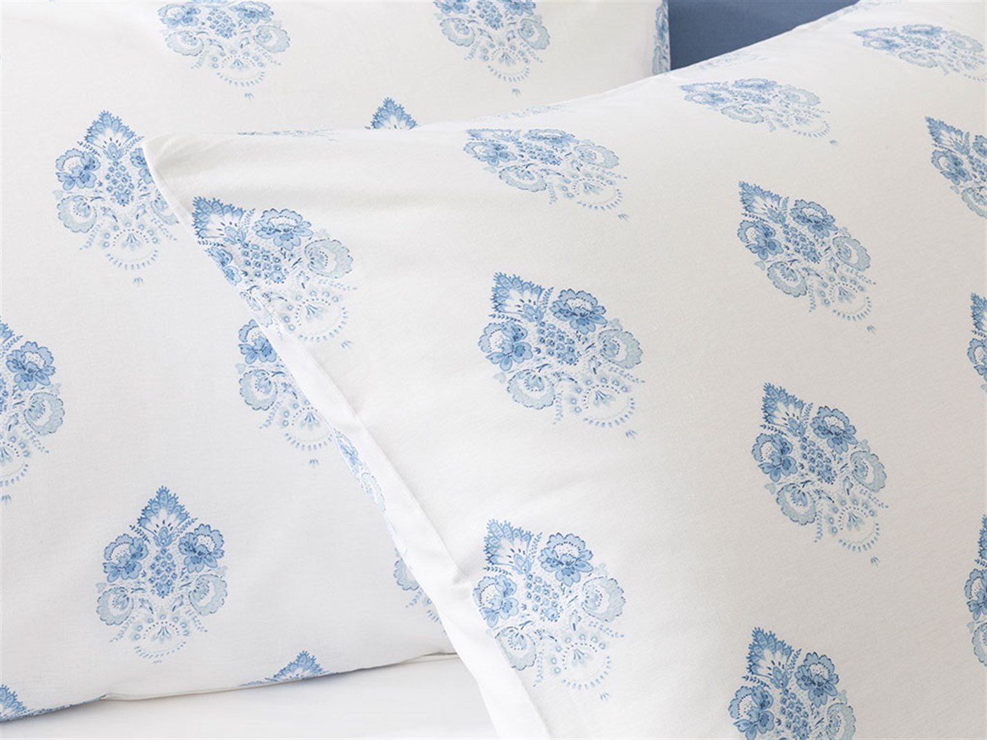 Damasc Chic 57 Tel / 144 Numărul de fir 2 set 50x70 cm Albastru