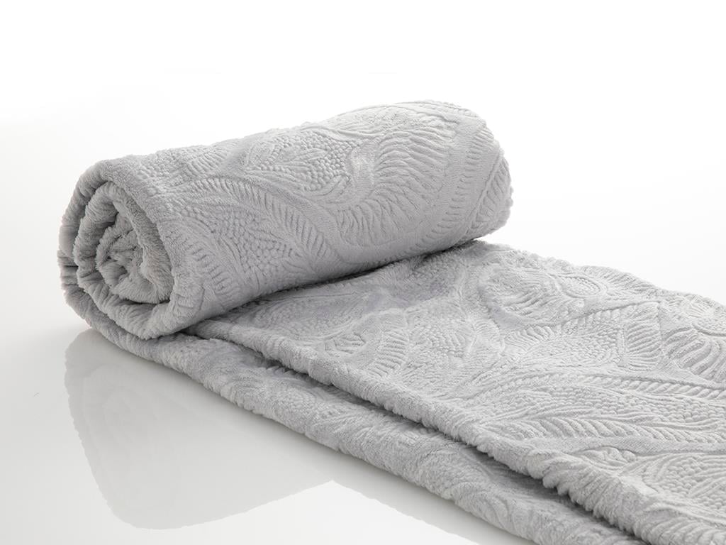 damasc  Ultrasoft Double Person  PĂTURĂ 200x220 cm Gri.