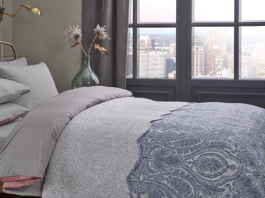 Damask urban Single Cuvertură De Pat Multıfuncțıon 160*220 Cm Albastru