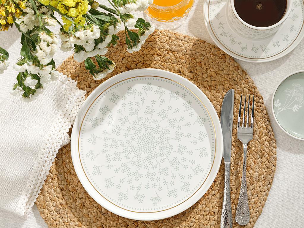 Dande New Bone Cake Plate 21 cm White-Green