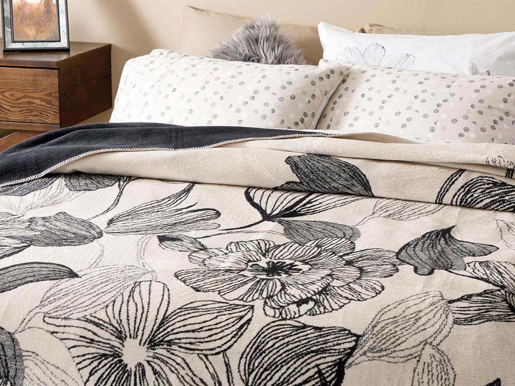 Dark Mono Cottony For One Person  PĂTURĂ 150x200 cm Beige-Black