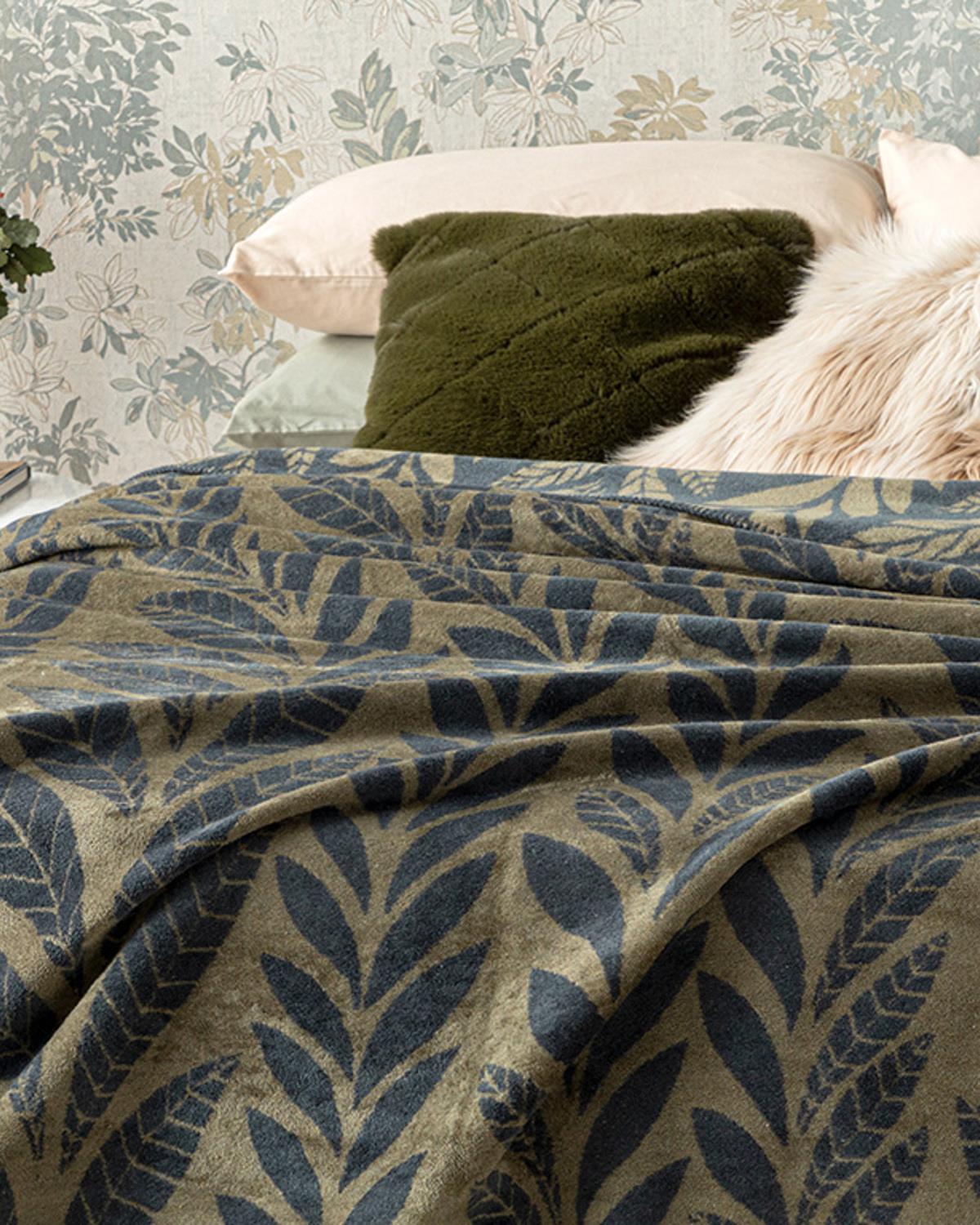 Deep Forest Cu Bumbac Double Pătură 200x220 cm Antracit - Verde