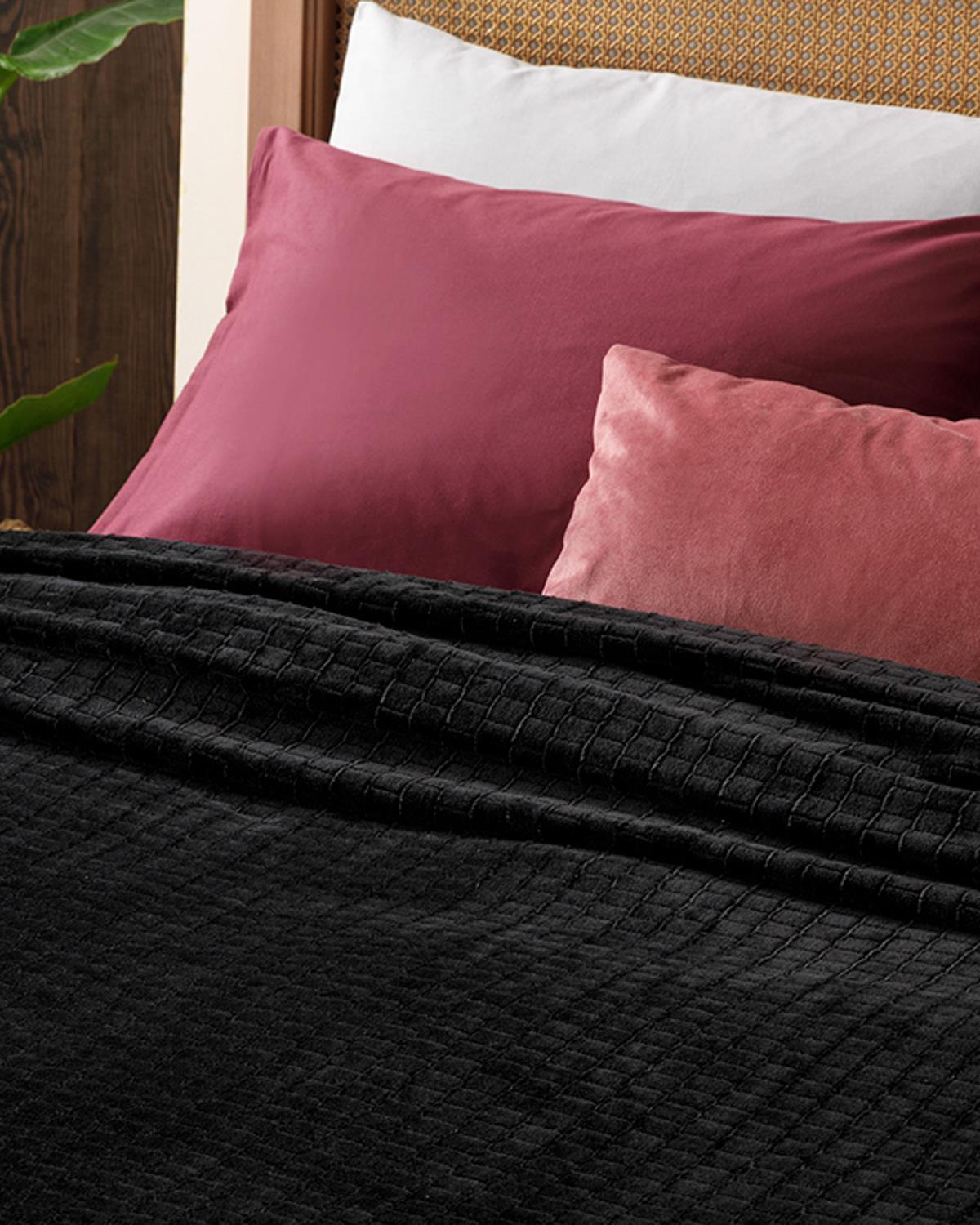 Delicate Super Soft Double Pătură 200x220 cm Negru