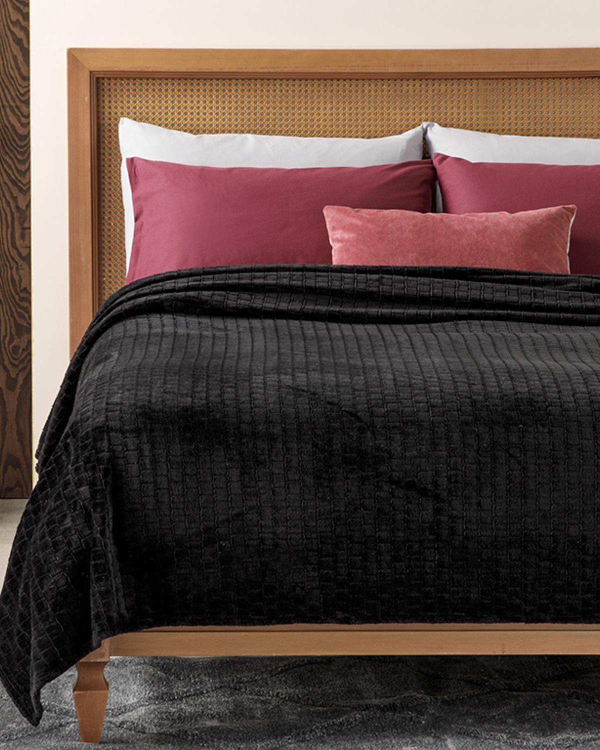 Delicate Super Soft Double Pătură 200x220 cm Negru
