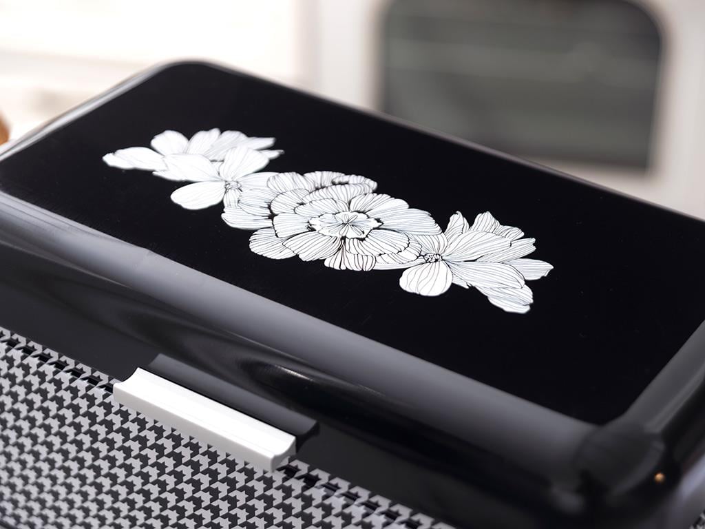 Denby Pied de poule Metal Rectangular Bread Box 20,9x36,5x16,3 cm Black - White