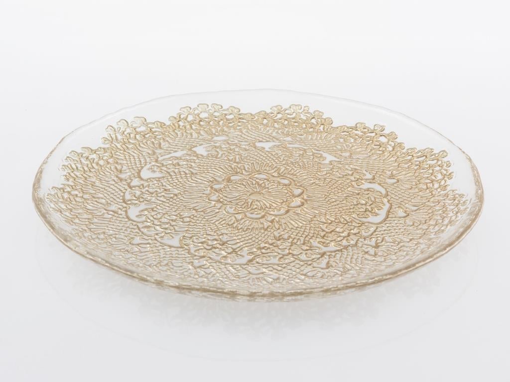 Doly Glass Service Plate 21 cm Gold