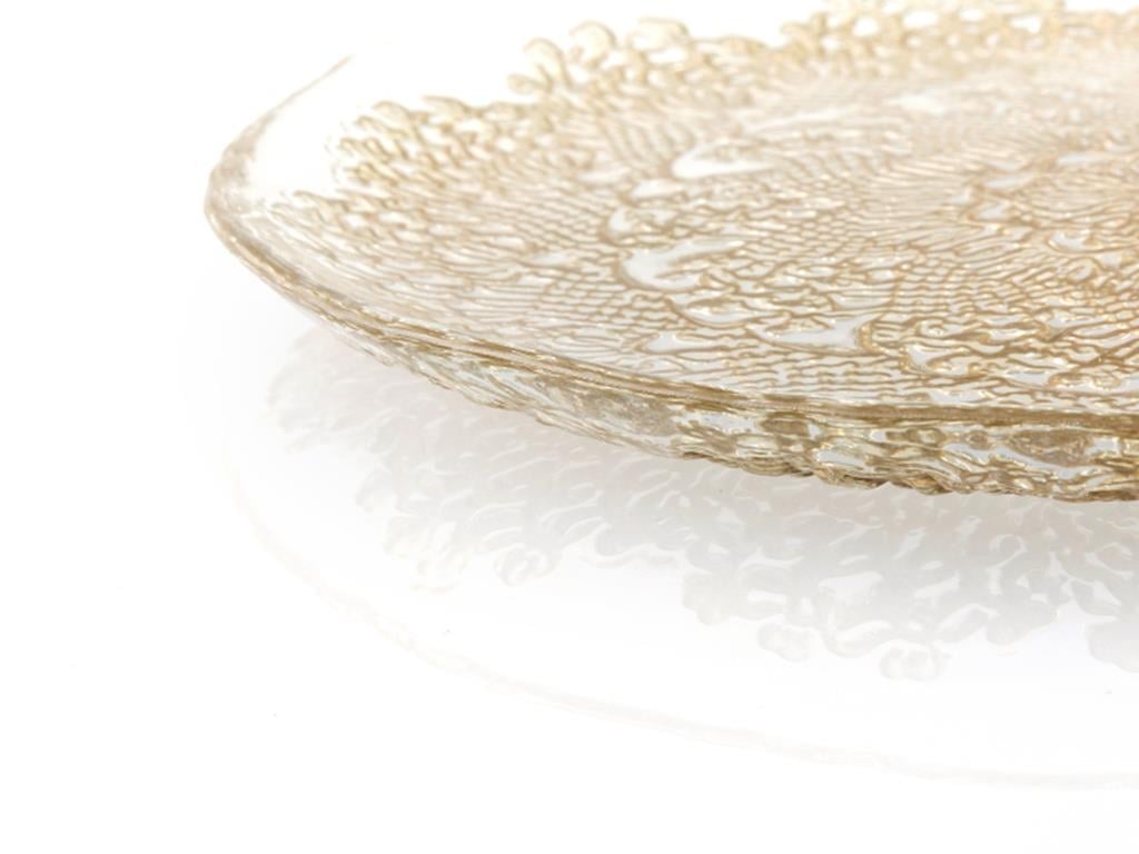 Doly Glass Service Plate 21 cm Gold