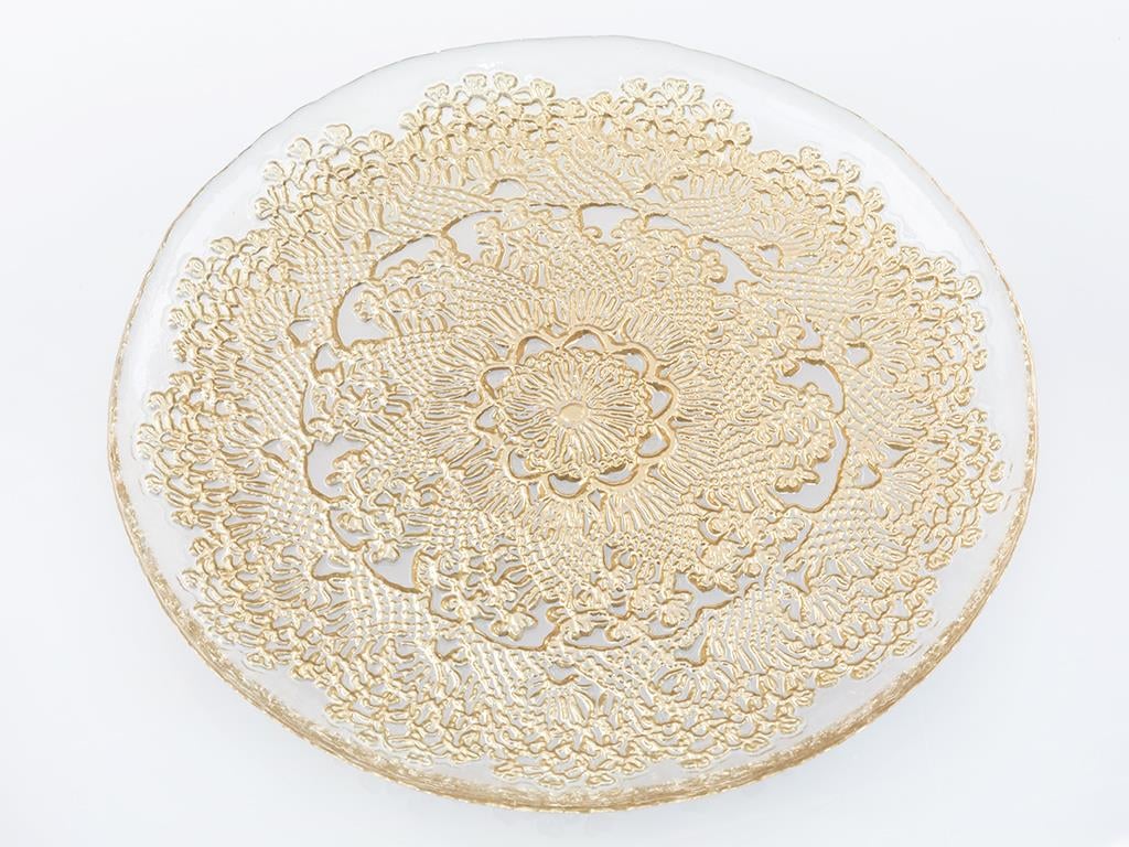 Doly Glass Service Plate 21 cm Gold