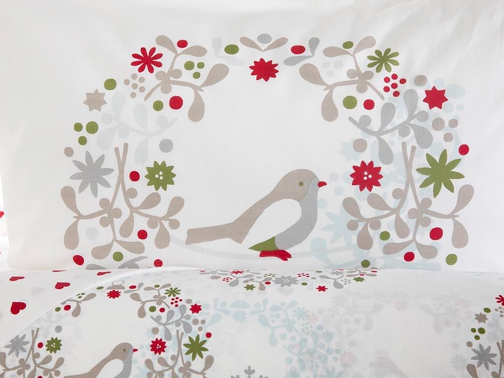Dorințe de păsări Bumbac For One Person  SET LENJERIE DE PAT 160x220 cm Roşu