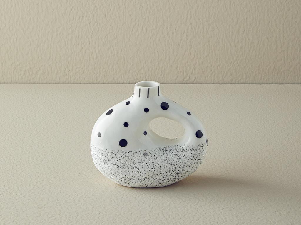 Dotsy Ceramică Vază Alb