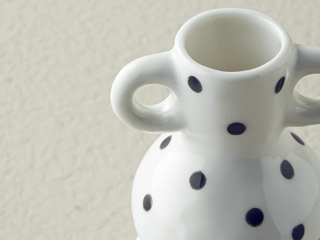 Dotsy Ceramică Vază Alb
