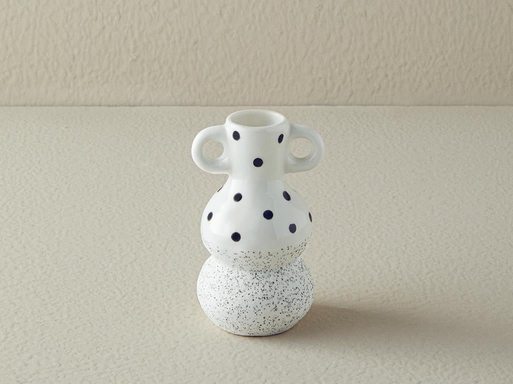 Dotsy Ceramică Vază Alb