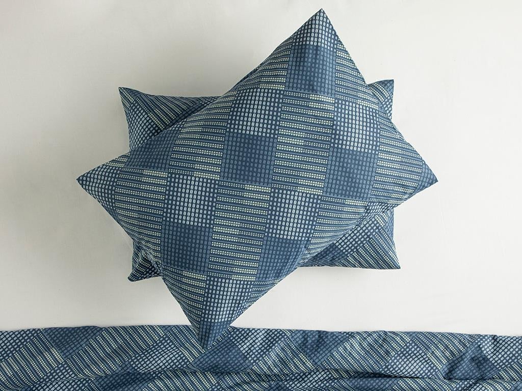 Dotted Check Bumbac Set 2 Față De Pernă 50*70 Cm Albastru închis