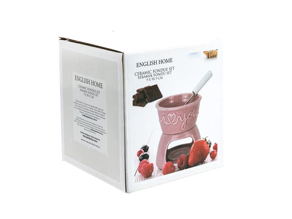 Love Silicone With Feet Fondue Set 9x9x9 cm Pink