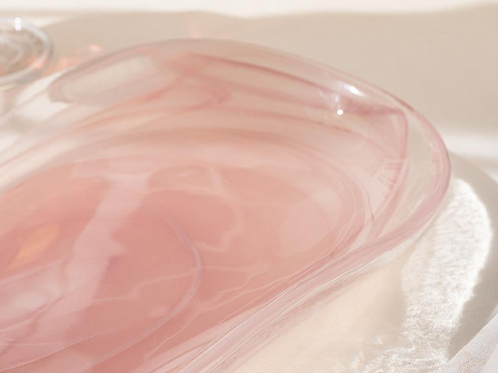 Pure Love Glass Platter 14x27 cm Powder