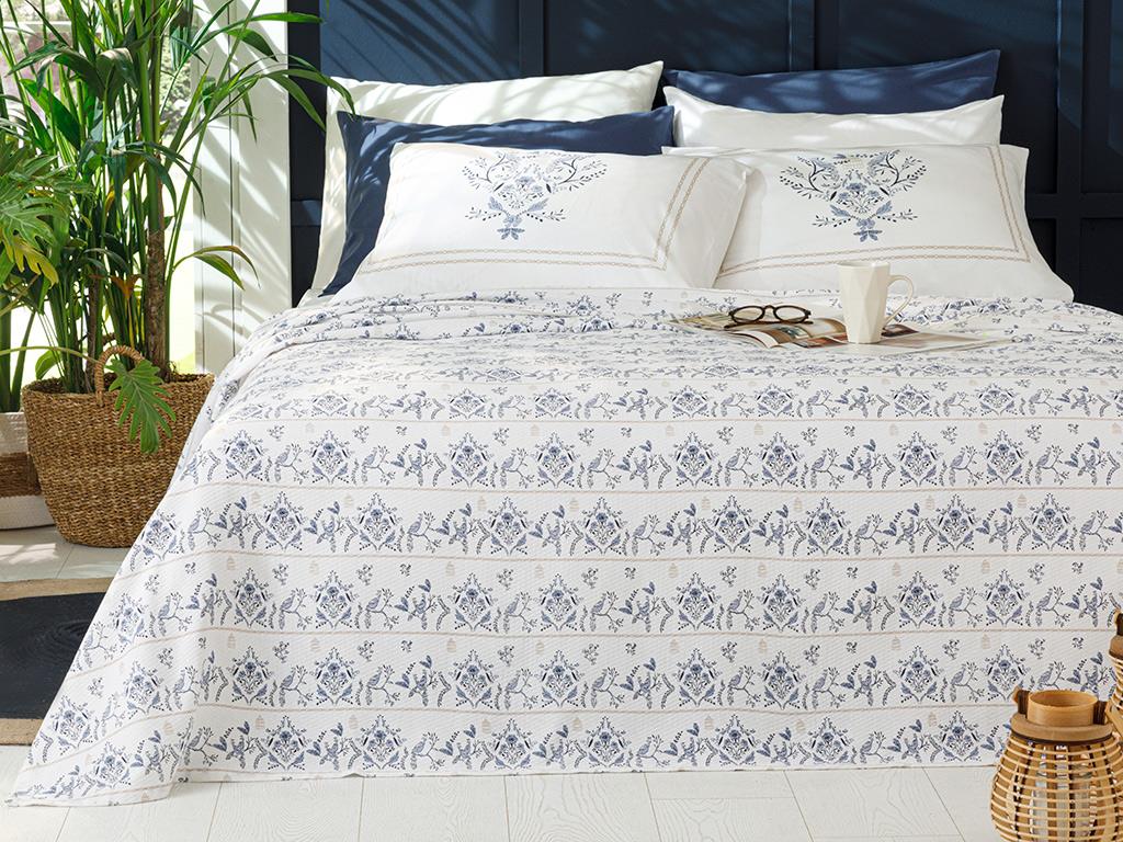 Dream Garden  Cu imprimeu Pentru o persoana  SET CUVERTURĂ 150x220 cm Albastru