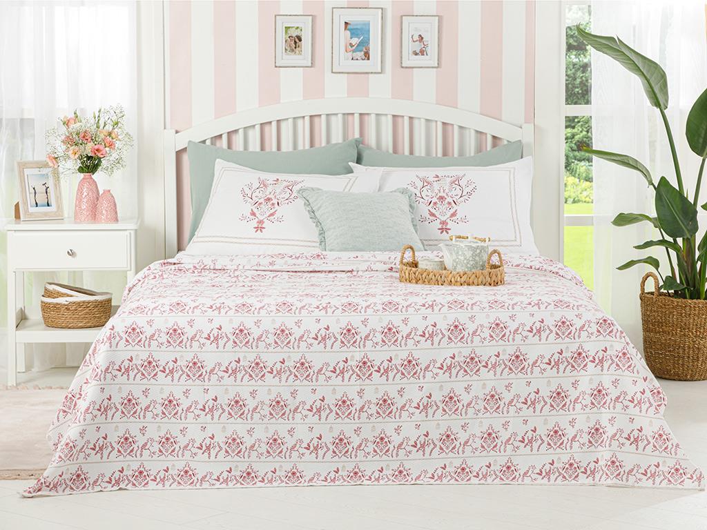 Dream Garden  Cu imprimeu Persoană dublă  SET CUVERTURĂ 200x220 cm Rosu bordo