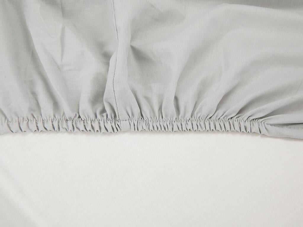 drept Bumbac Dublu Cearșaf Cu Elastic 160*200 Cm Gri