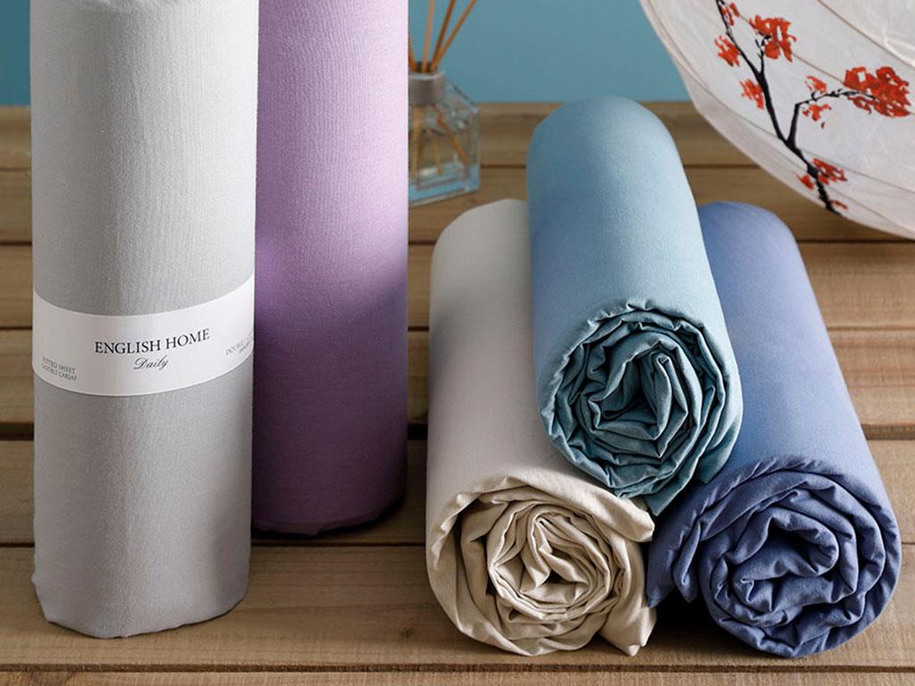 drept Bumbac Dublu Cearșaf Cu Elastic 180*200 Cm Gri