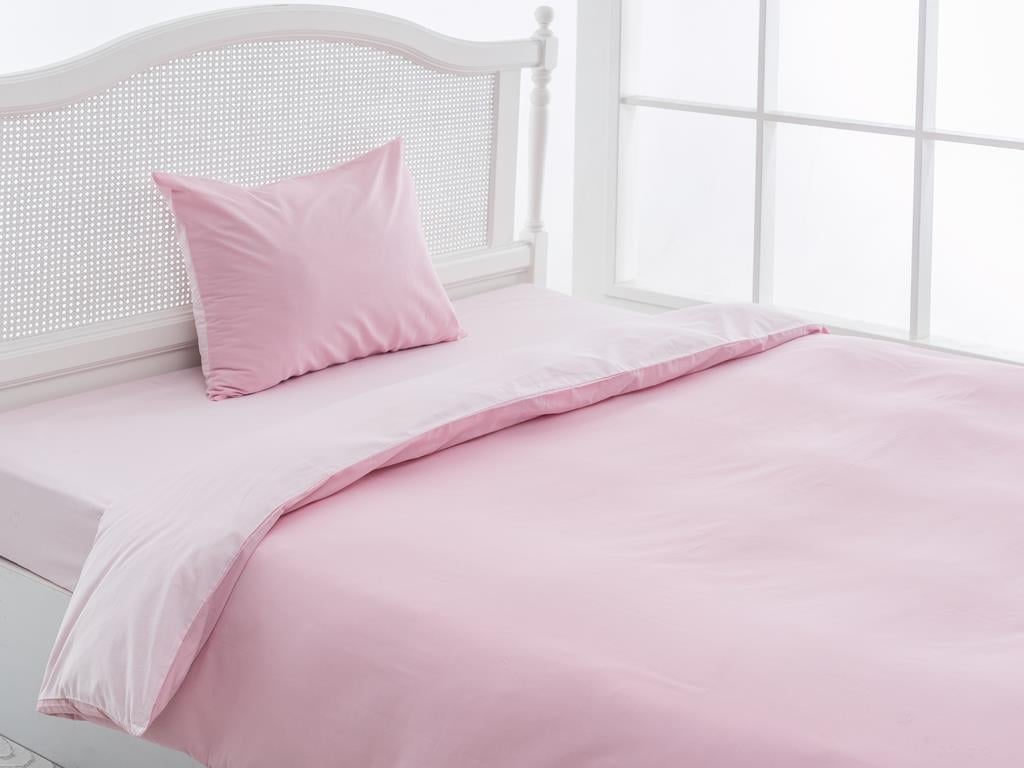 drept Bumbac For One Person  SET LENJERIE DE PAT 160x220 cm Pink