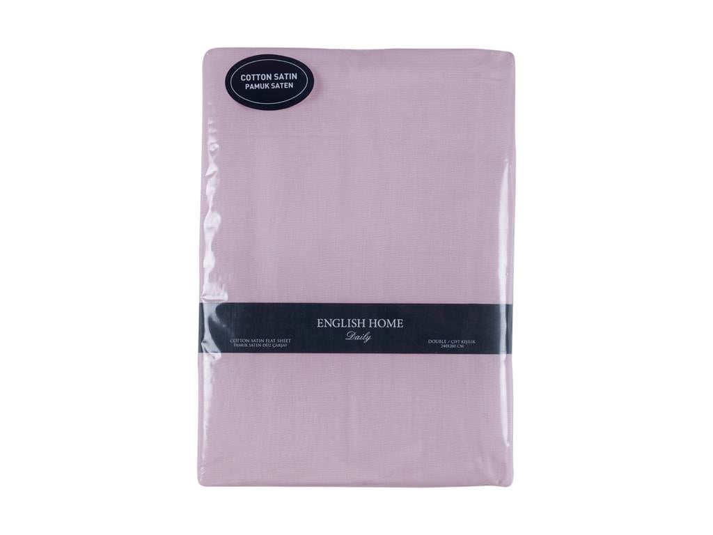 drept Satin De Bumbac Dublu Cearșaf 240*260 Cm Roz