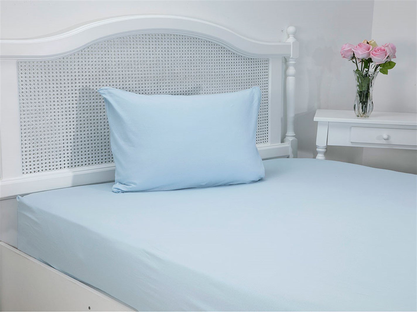 drept Vopsit simplu Pentru o persoana 100x200 cm Albastru