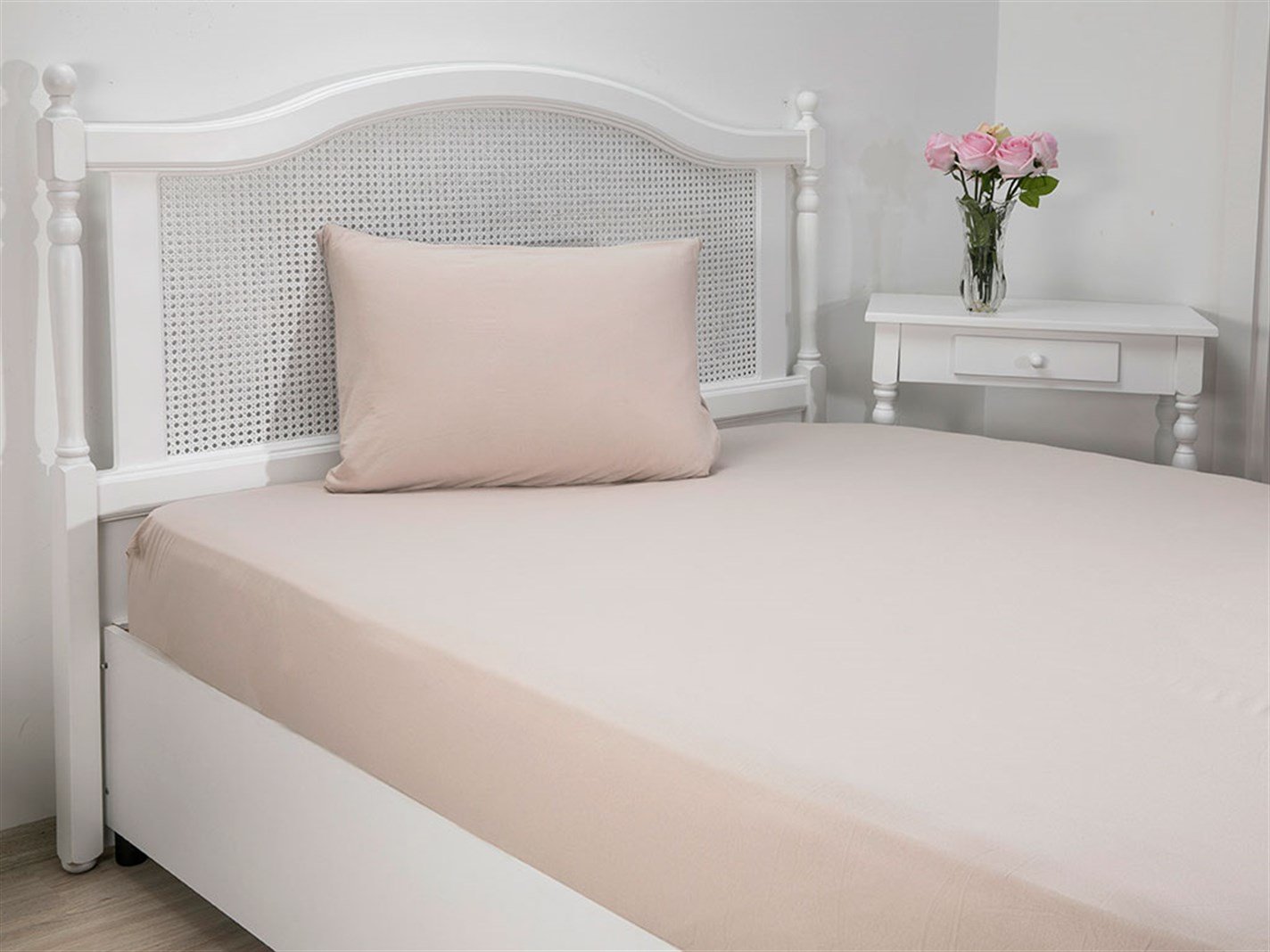 drept Vopsit simplu Pentru o persoana 100x200 cm Bej nisip