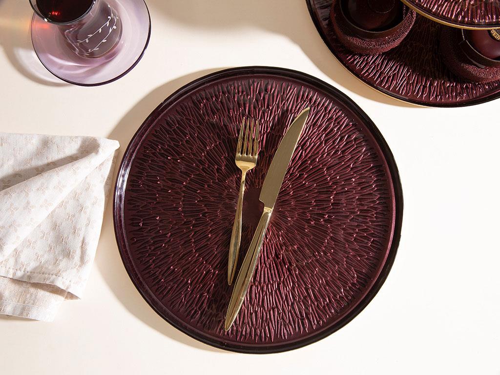 Dulcia Glass Service Plate 28 cm Damson