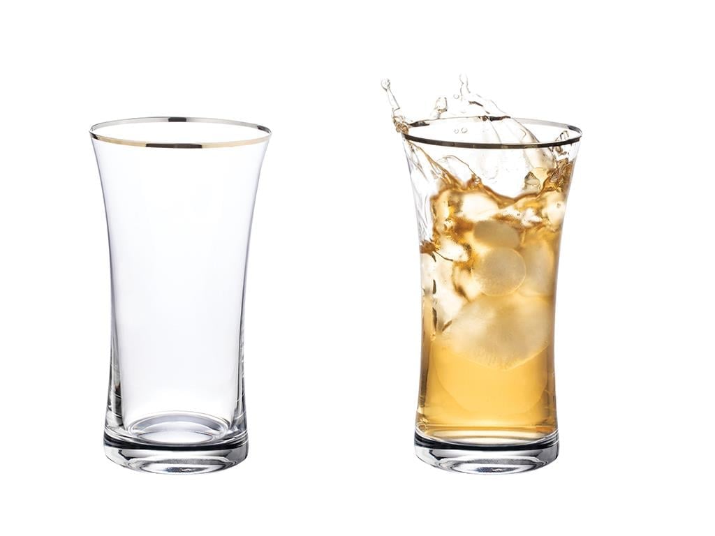 Dina Crystal 6 Set Juice Glass 340 ml Gold