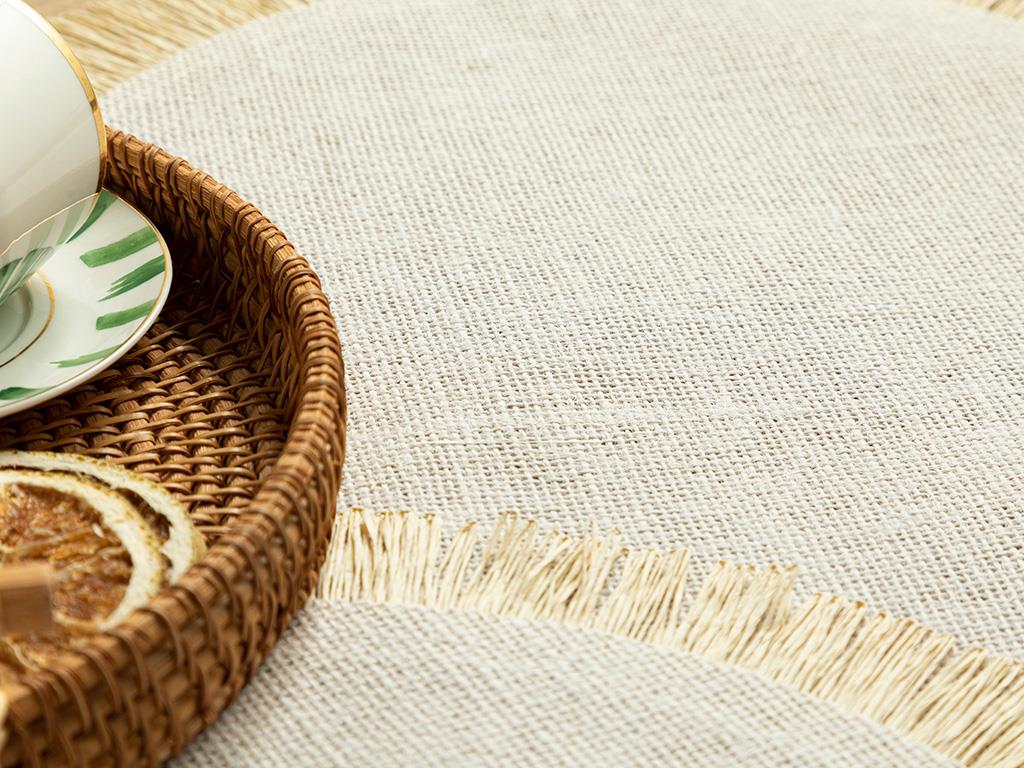 Edna Jute 2 Set Place Mat 38 cm White