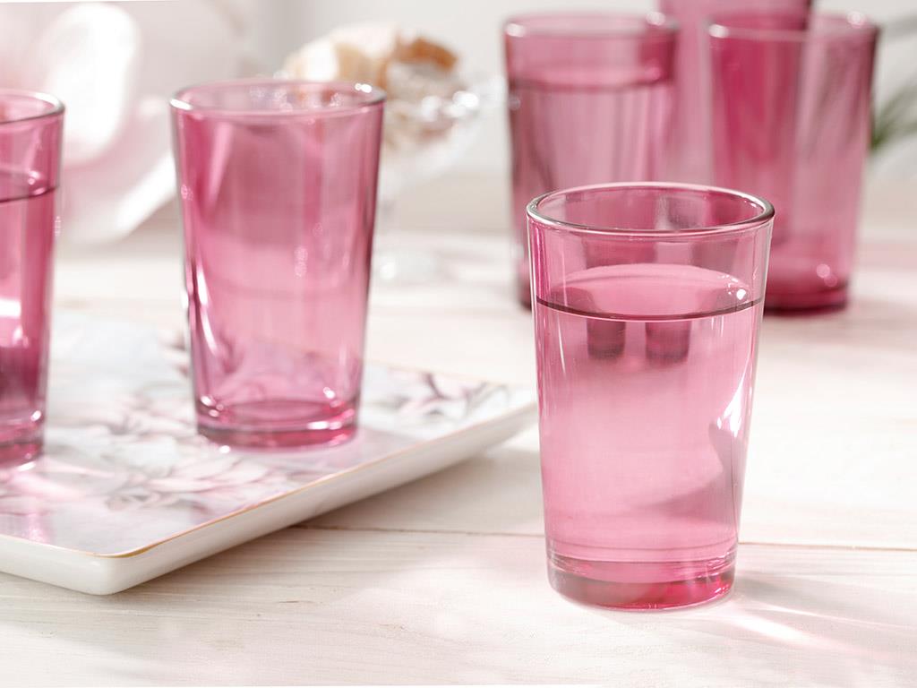 Elves Glass 6 Set Served with Coffee Water Glass 100 ml Purple