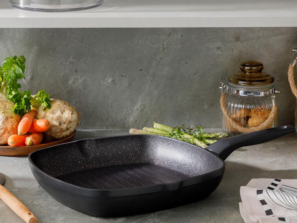 Emma Granite Grill Pan 28 cm Black