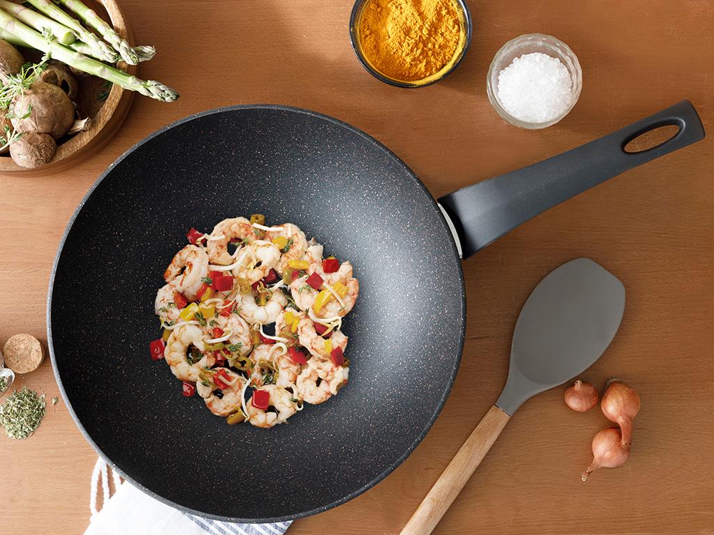 Emma Granite Wok Pan 28 cm Black