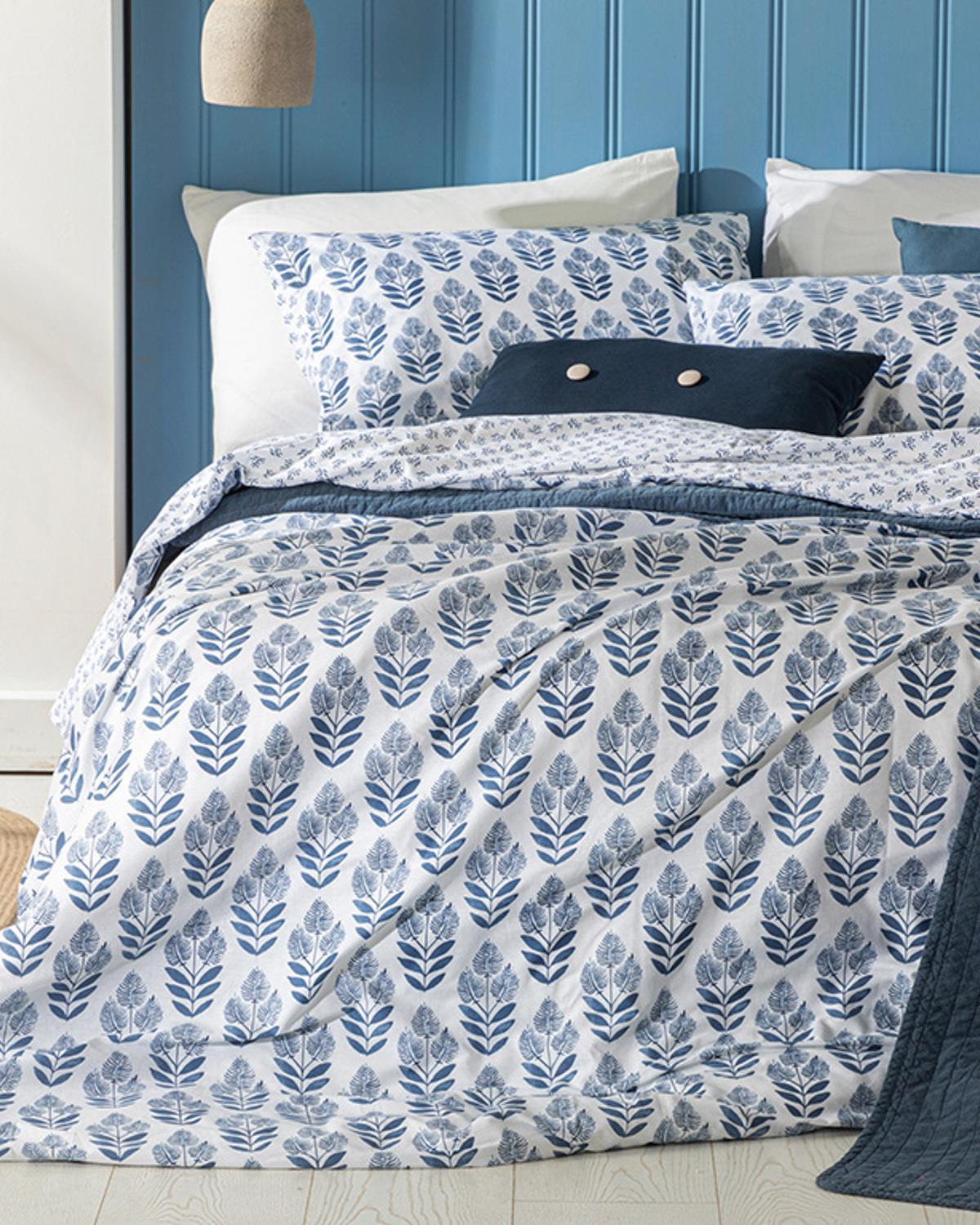 Eternal Harmony Cu Bumbac Double Set Lenjerie De Pat 200x220 cm Indigo.