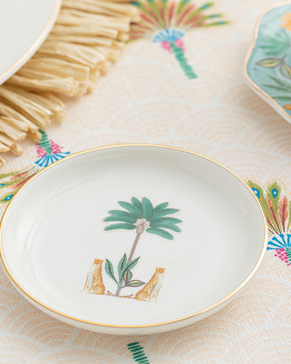 Exotic Tiger New Bone China Cookie 10 cm White