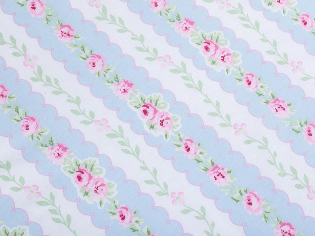 Fâșia romantică Bumbac Single Cearșaf 160*220 Cm Roz