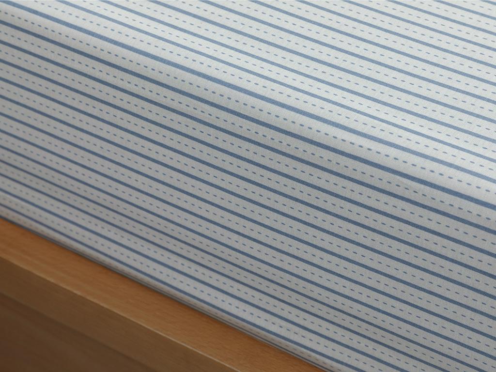 Fâșia urbană Bumbac Dublu Cearșaf Cu Elastic 180*200 Cm Albastru