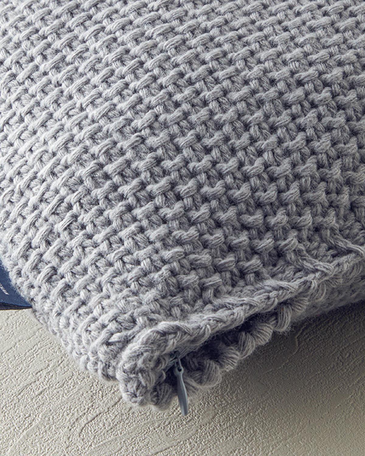 Knitwear Cover Throw Pillows 45x45 cm Gray