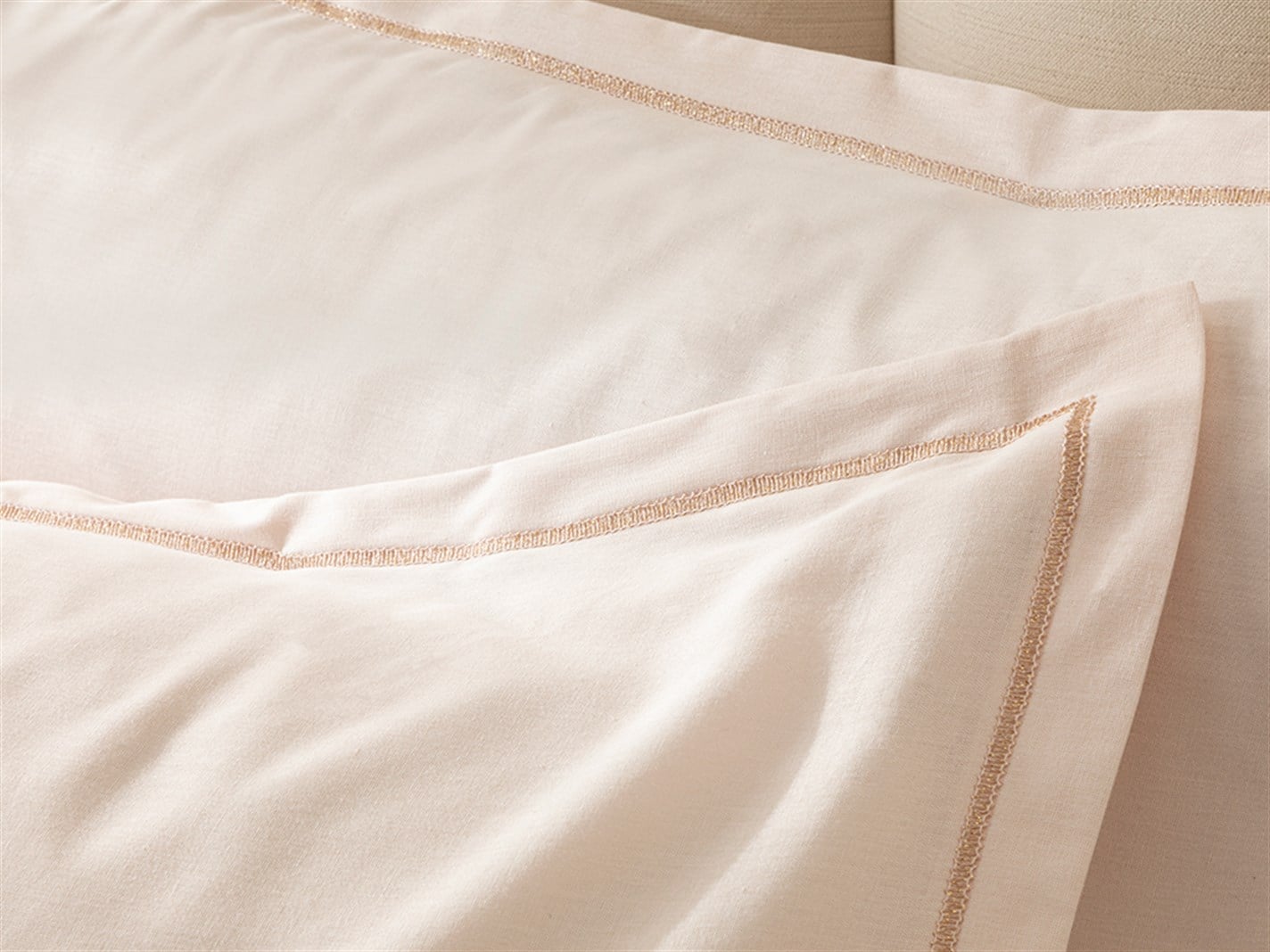 Fancy Plain 52 Tel / 132 Numărul de fir 2 set cu urechi 50x70 cm Roz pulbere