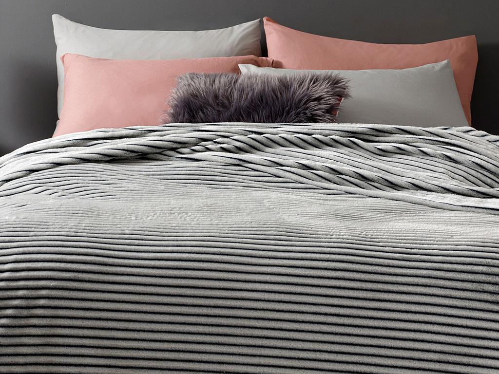 Fancy Plain Super Soft Double Person  PĂTURĂ 200x220 cm Gri.
