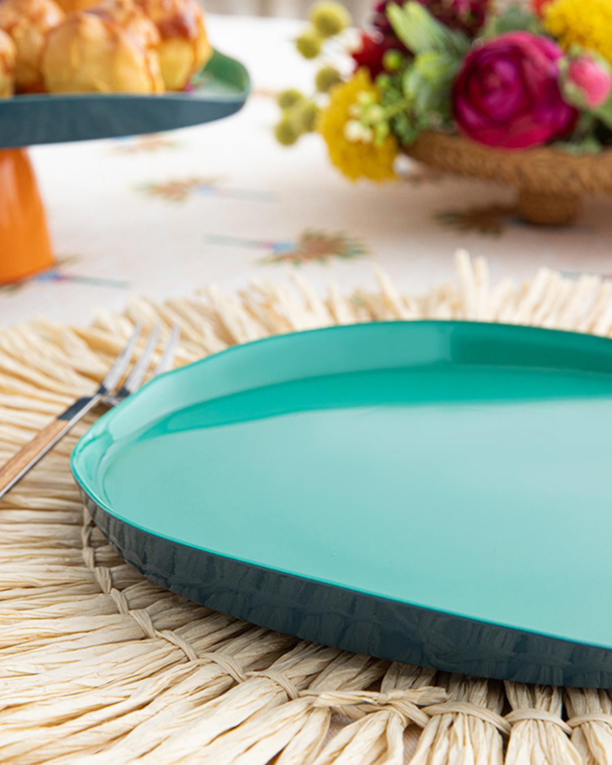 farmec Sticlă Farfurie De Tort 21 cm Albastru Deschis