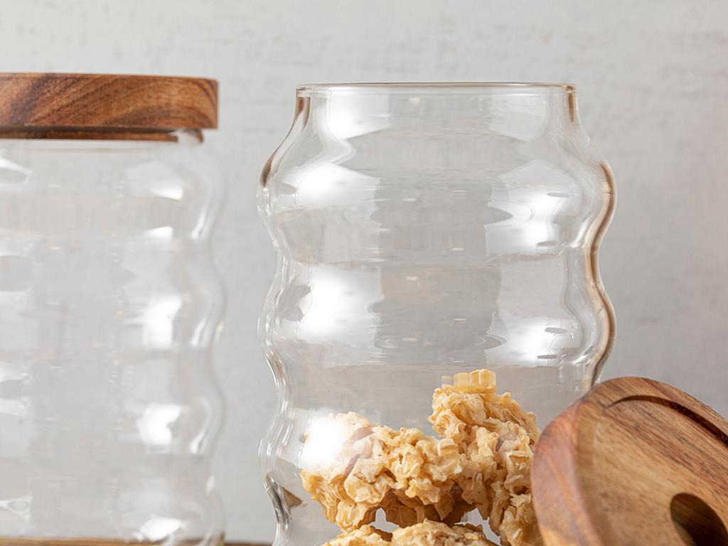 Fiona Borosilicate 3 pcs Jar 750 ml Transparent