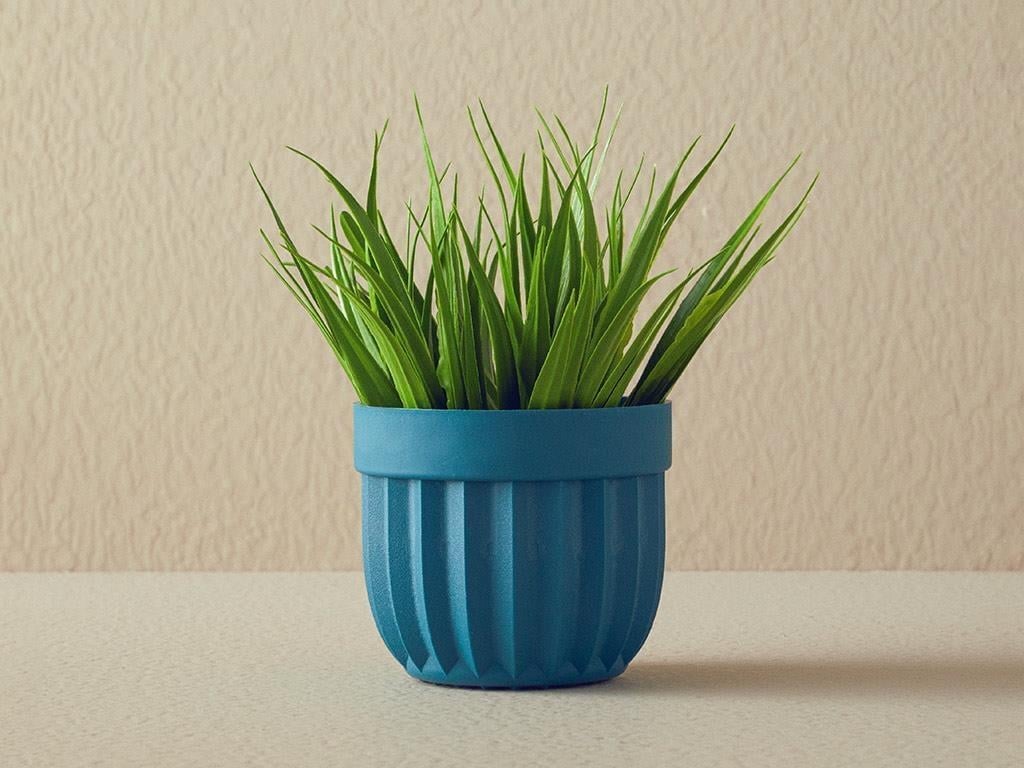 Grass Artificial Flower with Vase 13x13x18 cm Anthracite