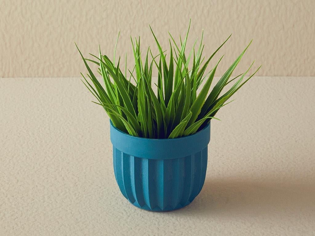 Grass Artificial Flower with Vase 13x13x18 cm Anthracite