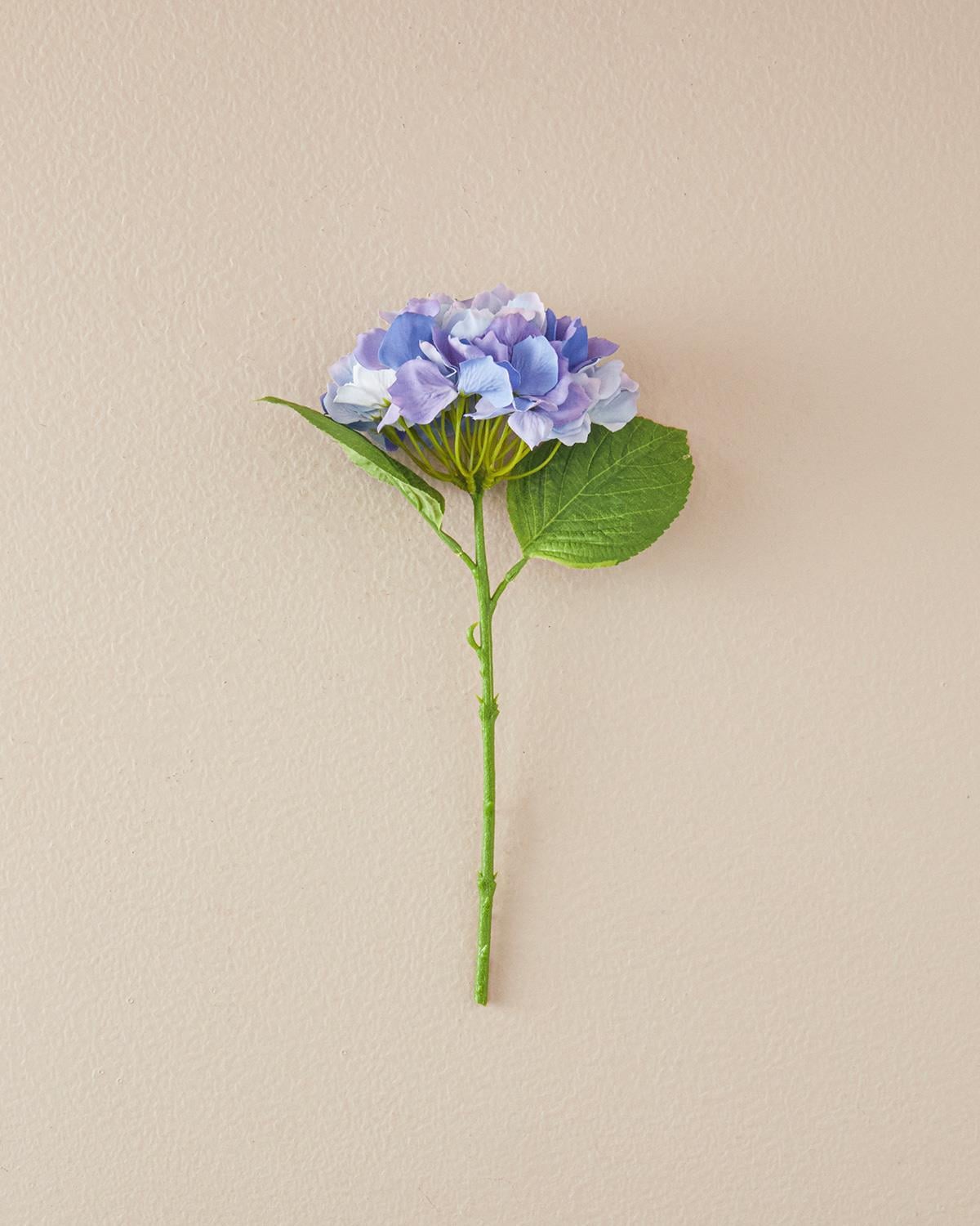 Floare artificiala, Hortensia, plastic, 35 cm, bleu