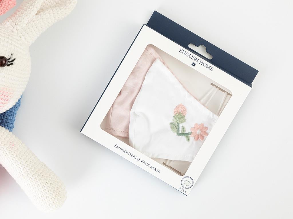 Floare elegantă Bumbac Kumaş 17x8 cm White-Pink